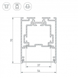 Профиль Arlight S2-Line-5470-2500 Seamless Anod 029440