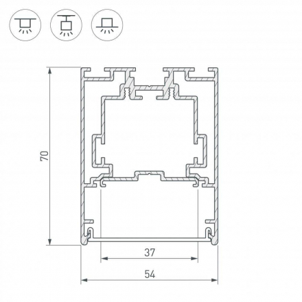 Профиль Arlight S2-Line-5470-2500 Seamless Anod 029440