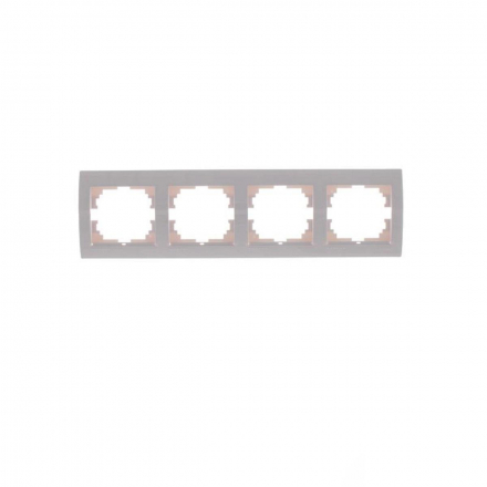 Рамка 4-ая горизонтальная Lezard Deriy белая 702-0200-149