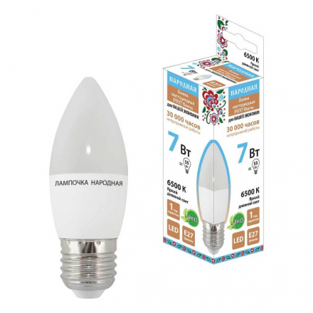 Лампа светодиодная TDM Electric Народная E27 7W 6500K матовая SQ0340-1544