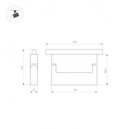 Трековый светодиодный светильник Arlight Mag-Orient-Laser-Fold-S195-6W Warm3000 035862