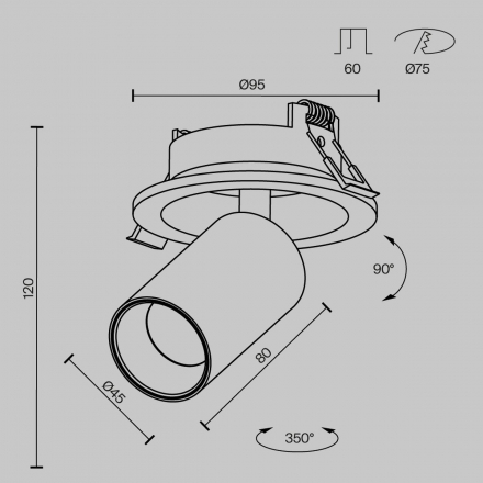Встраиваемый светодиодный спот Maytoni Technical Ceiling Focus Led C071CL-7W4K-WB
