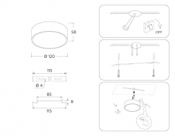 Потолочный светодиодный светильник Ambrella light Orbital Air Alum FV5512