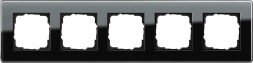 Рамка 5-постовая Gira Esprit C черное стекло 0215505