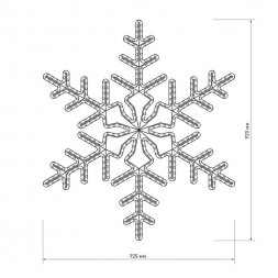 Светодиодная фигура Ardecoled Снежинка ARD-Snowflake-M3-920X920-432Led White 025306