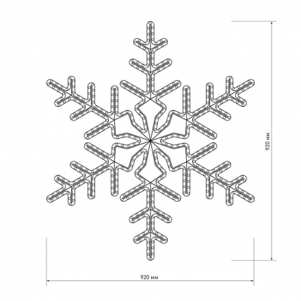 Светодиодная фигура Ardecoled Снежинка ARD-Snowflake-M3-920X920-432Led White 025306