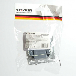 Выключатель двухклавишный Stekker Эрна черный PSW10-9104-03 49149