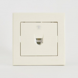Розетка телефонная евро Lezard Rain кремовая 703-0303-137