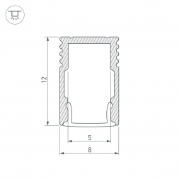 Профиль Arlight SL-Mini-8-H12-2000 White 037107