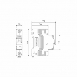 Автоматический выключатель Werkel 1P 10А C 6кА W901P106 4690389192548