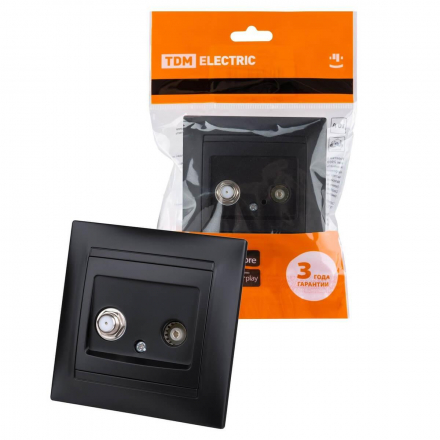 Розетка телевизионная TV/SAT TDM Electric Лама графит SQ1815-0620