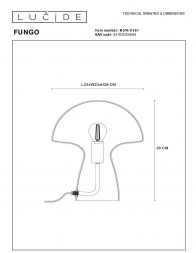 Настольная лампа Lucide Fungo 10514/01/61