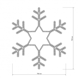 Светодиодная фигура Ardecoled Снежинка ARD-Snowflake-M3-920X920-432Led White 025307
