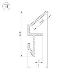 Монтажный профиль Arlight ALM-GLASS-6 ANOD 026697