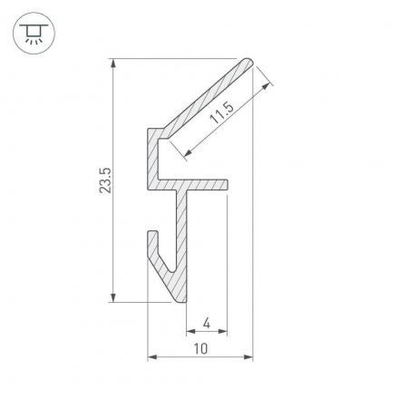 Монтажный профиль Arlight ALM-GLASS-6 ANOD 026697