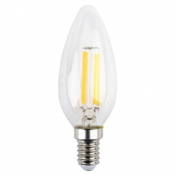 Лампа светодиодная филаментная ЭРА E14 5W 2700K прозрачная F-LED B35-5W-827-E14 Б0043435
