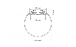 Профиль с рассеивателем Arlight SL-ROUND-D60-2500 ANOD+OPAL 020474