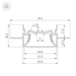 Профиль Arlight FOLED-50-CEIL-CENTER-2000 035769