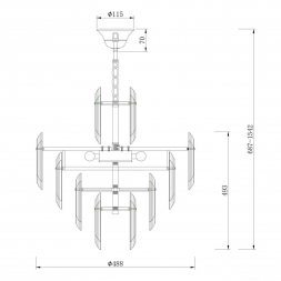 Подвесная люстра Maytoni Flare DIA200PL-06G