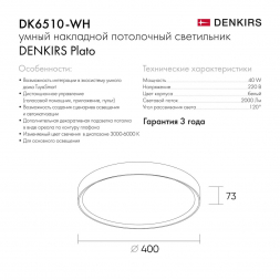 Потолочный светодиодный светильник Denkirs DK6510-WH/1