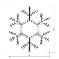 Светодиодная фигура Ardecoled Снежинка ARD-Snowflake-M7-450X375-126Led Warm 025315
