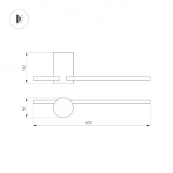 Настенный светодиодный светильник Arlight SP-Vinci-S600x55-7W Day4000 035682