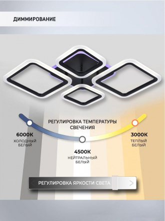 Потолочная светодиодная люстра Seven Fires Makena SF5009/5C-BK-RGB