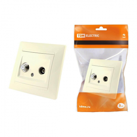 Розетка телевизионная TV/SAT TDM Electric Лама слоновая кость SQ1815-0120