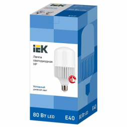 Лампа светодиодная сверхмощная IEK E40 80W 6500K матовая LLE-HP-80-230-65-E40