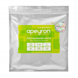 Светодиодная лента Apeyron 4,8W/m 60LED/m 2835SMD зеленый 5M 00-434