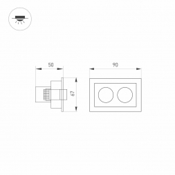 Встраиваемый светодиодный светильник Arlight MS-Orient-Built-Turn-TC-S67x90-5W Warm3000 034876