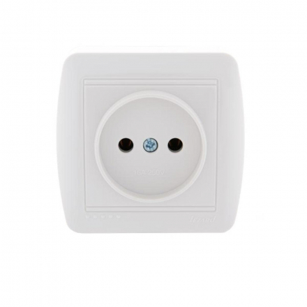 Розетка 1-ая без зазем. Lezard Demet белая 711-0200-121