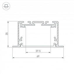 Профиль Arlight S2-Linia69-F-2500 Seamless Anod 029470