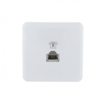 Розетка телефонная евро Lezard Viola белая 751-0200-137