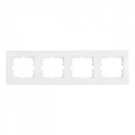 Рамка 4-ая горизонтальная Lezard Karina белая 707-0200-149