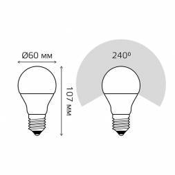 Лампа светодиодная Gauss E27 10W 4100K матовая 23220