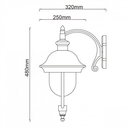Уличный настенный светильник De Markt Дубай 805020201