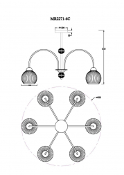 Подвесная люстра MyFar Flora MR2271-6C