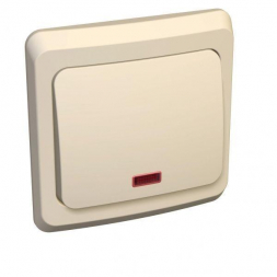 Выключатель одноклавишный Schneider Electric Этюд 10A 250V с подсветкой кремовый BC10-005K