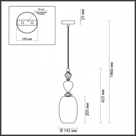 Подвесной светильник Odeon Light Classic Bizet 4893/1B
