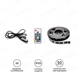 Светодиодная лента Apeyron 7,2W/m 30LED/m 2835SMD разноцветная 2х0,5M 10-70