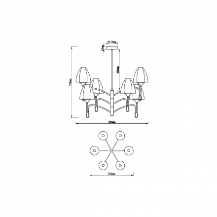 Подвесная люстра Vele Luce Oro VL5654P26