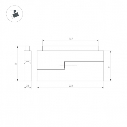 Трековый светодиодный светильник для магнитного шинопровода Arlight Mag-Orient-Flat-Fold-S230-12W Day4000 034661(1)