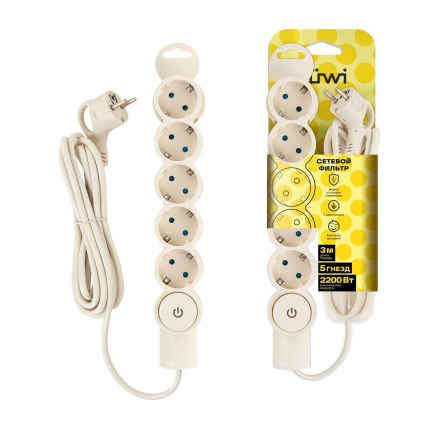 Сетевой фильтр Duwi 5гн 3м с/з 32572 7