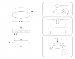 Потолочный светодиодный светильник Ambrella light Orbital Air Alum FV5517
