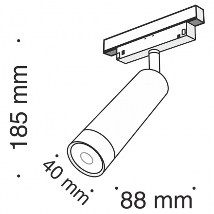 Трековый светодиодный светильник для магнитного шинопровода Maytoni Track Lamps TR019-2-7W4K-B
