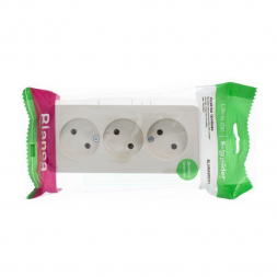 Розетка тройная 2К Schneider Electric Blanca 16A 250V бежевая BLNRA000317