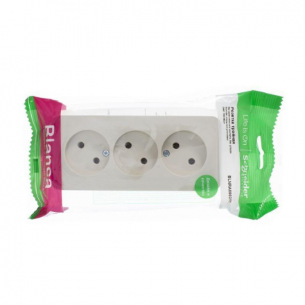 Розетка тройная 2К Schneider Electric Blanca 16A 250V бежевая BLNRA000317