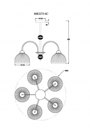 Подвесная люстра MyFar Flora MR2273-5C