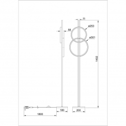 Торшер Arte Lamp Fluido A3913PN-24BK